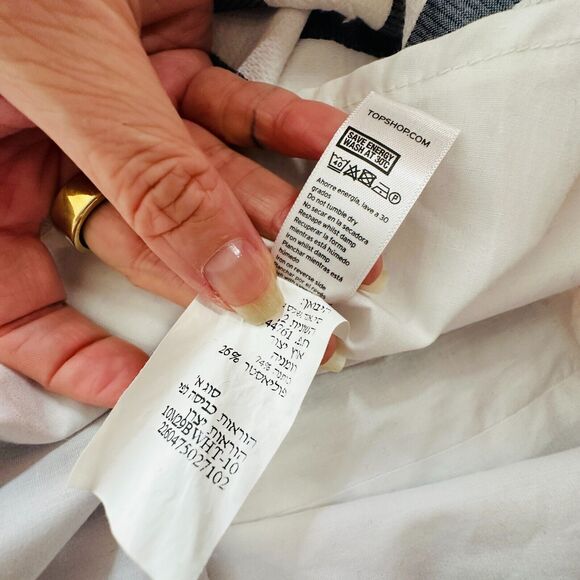 Topshop Navy and White Stripe Triangle Waist Cutout VNeck Nautical Mini Dress 4 - Picture 11 of 14